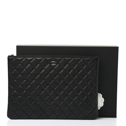 Chanel Iridescent Caviar Quilted Large Cosmetic Case Black 8 of 8