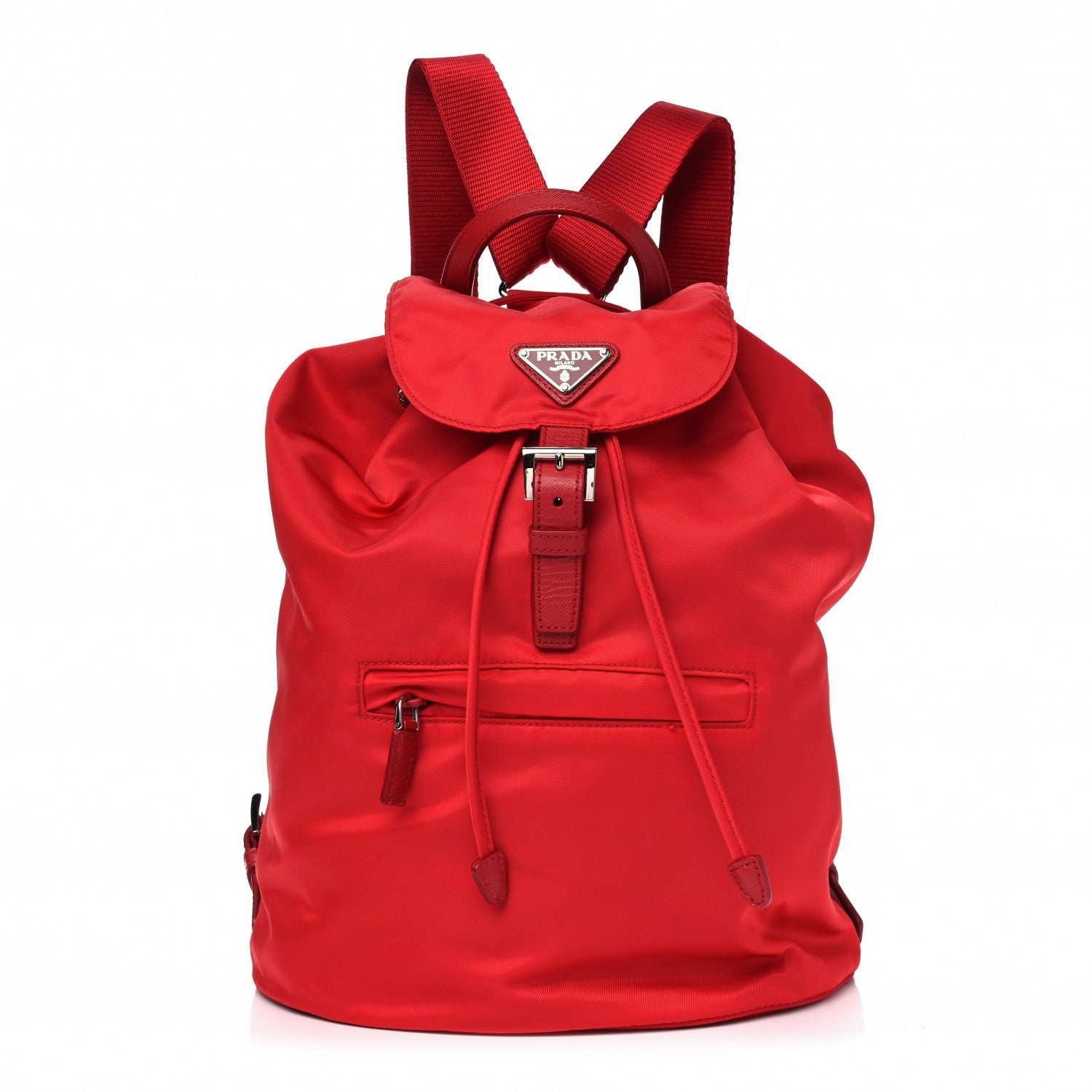 Prada Tessuto Nylon Saffiano Vela Medium Backpack Rosso 1 of 7