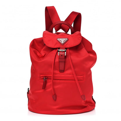 Prada Tessuto Nylon Saffiano Vela Medium Backpack Rosso 1 of 7