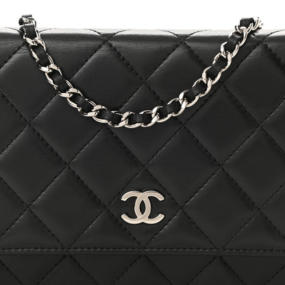 Chanel Lambskin Quilted Wallet On Chain WOC Black 9 of 12