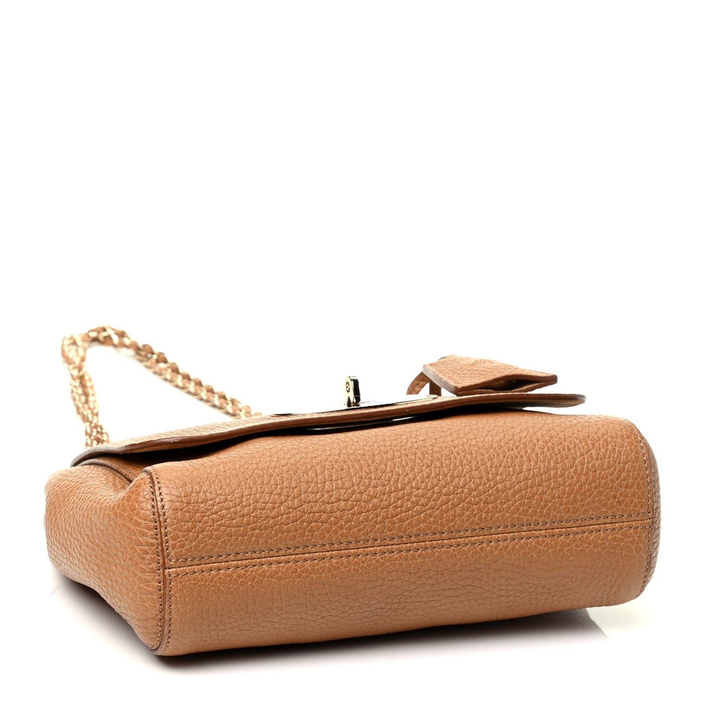 Small Classic Grain Calfskin Small Lily Flap Camel