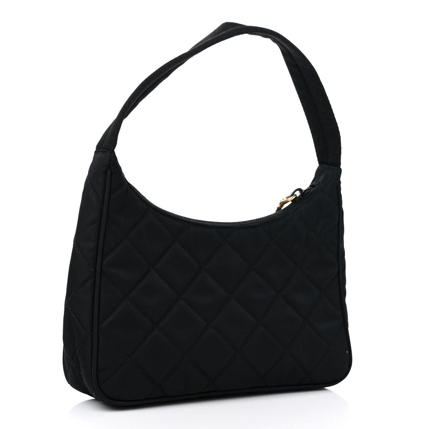 Tessuto Nylon Stitched Shoulder Bag Black