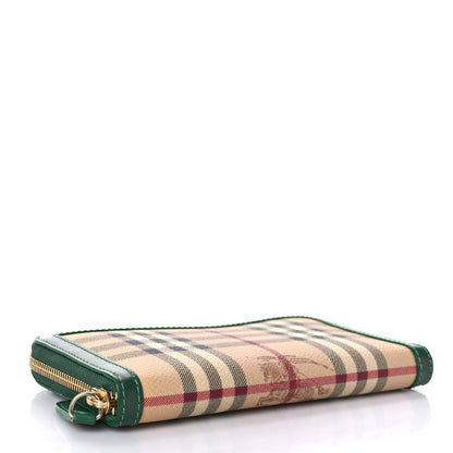 Burberry Haymarket Check Large Ziggy Zip Around Wallet Green 4 of 11