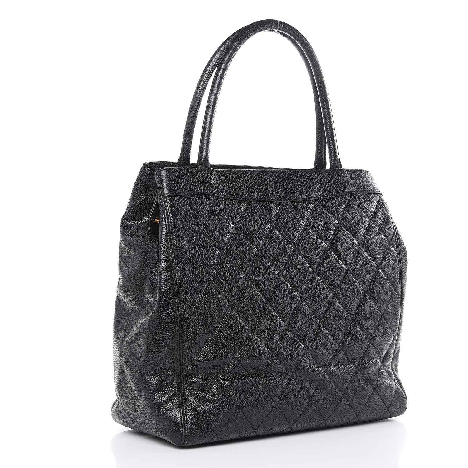 Chanel Caviar Quilted CC Shopping Tote Black 3 of 11
