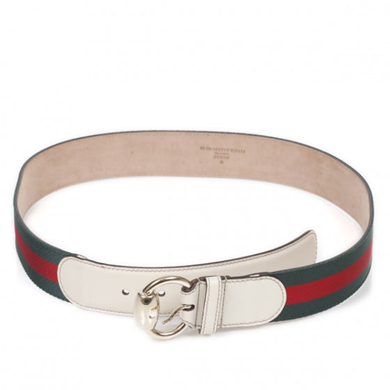 Gucci Leather Web Horsebit Buckle Belt 90 36 1 of 6