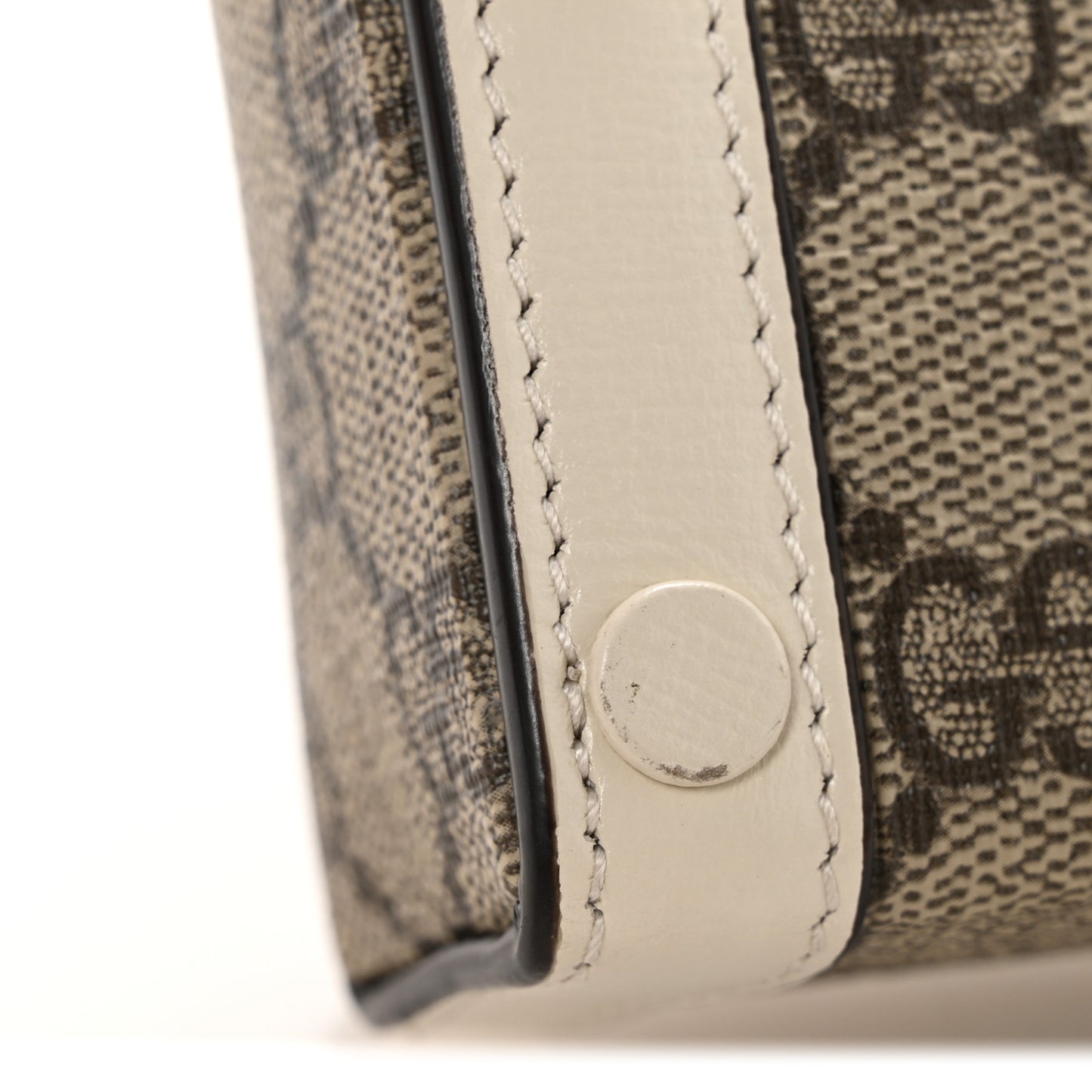 GG Supreme Monogram Azalea Calfskin Mini Horsebit 1955 Crossbody Bag Beige Ebony Mystic White