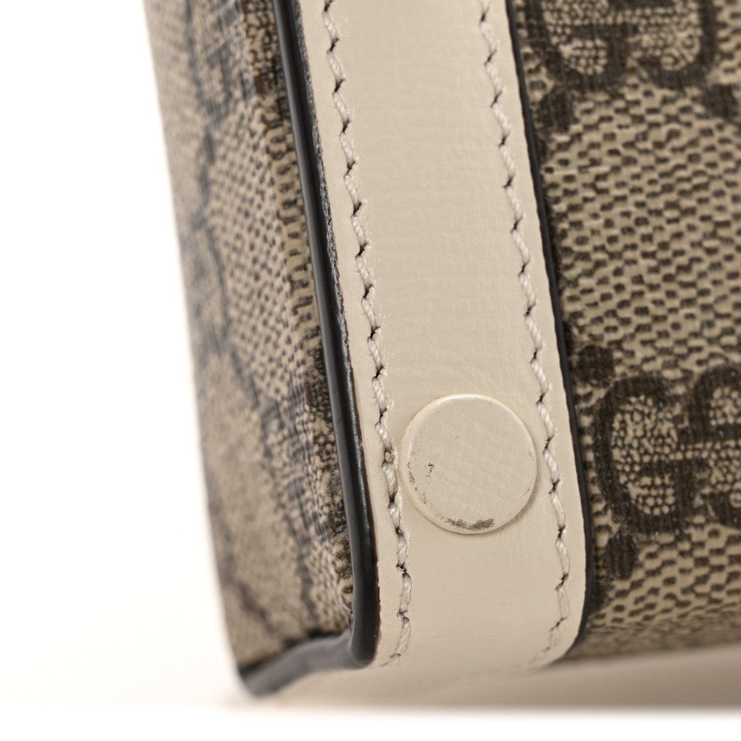 Gucci GG Supreme Monogram Azalea Calfskin Mini Horsebit 1955 Crossbody Bag Beige Ebony Mystic White 13 of 13