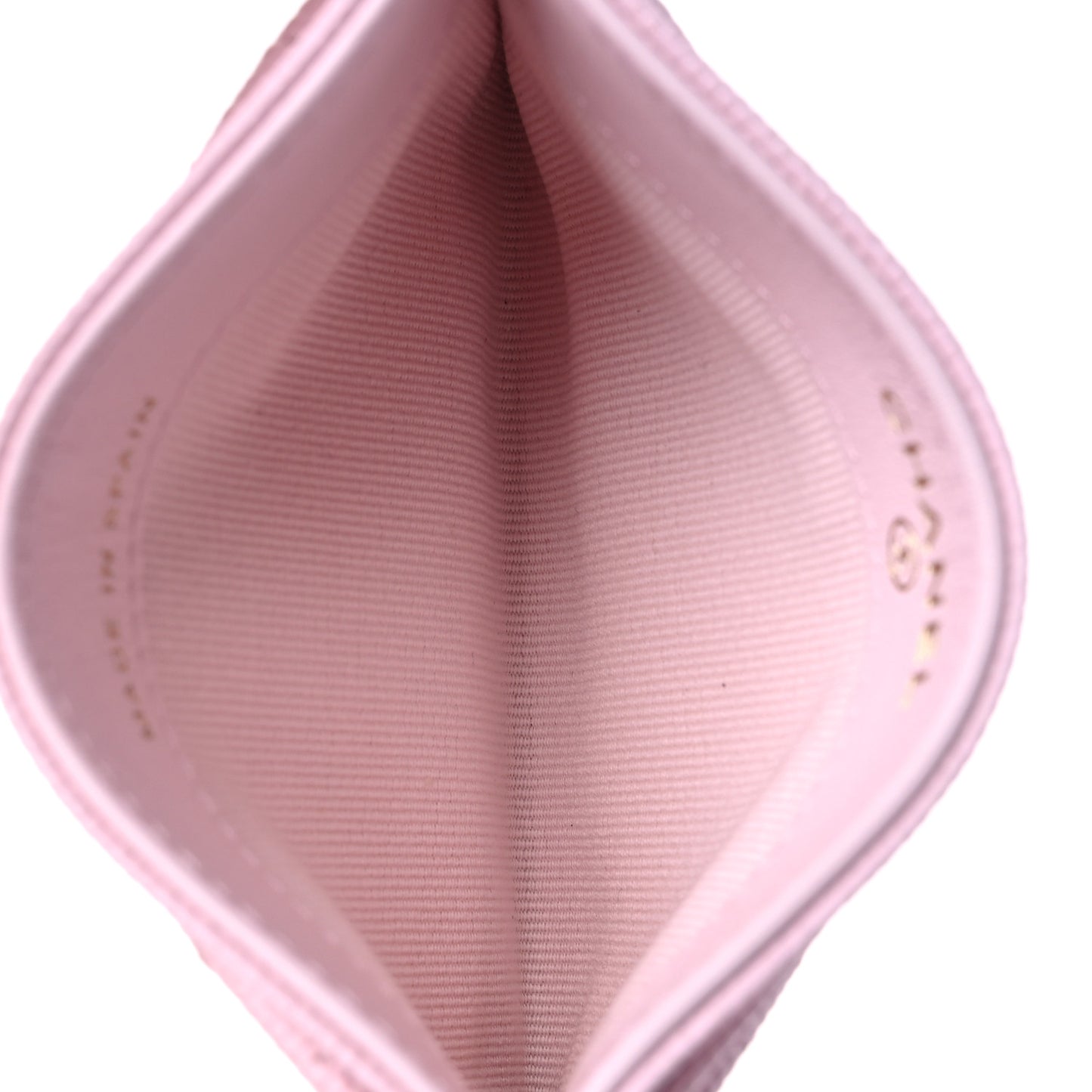 Caviar Quilted Card Holder Light Pink