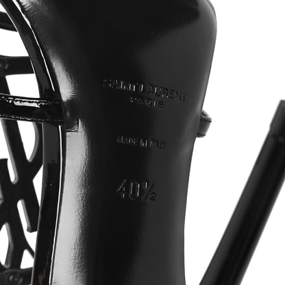 Saint Laurent Patent Cassandra 100 Ankle Strap Sandals 40.5 Black 8 of 10