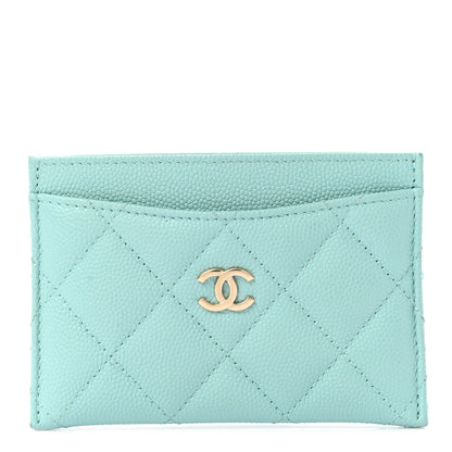 Chanel Caviar Quilted Card Holder Light Blue 1 of 7