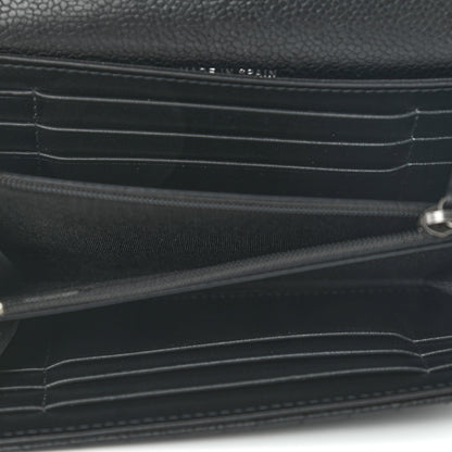 Chanel Caviar Chevron Quilted Medium Boy Flap Wallet Black 5 of 11
