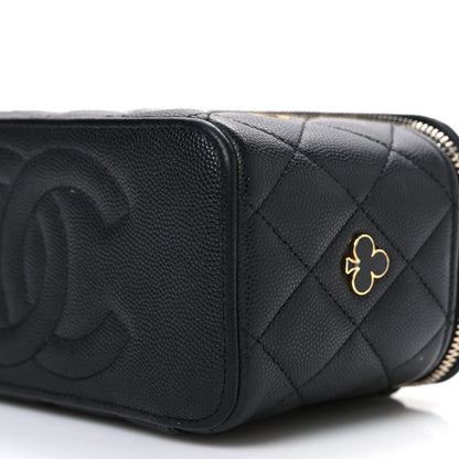 Chanel Caviar Quilted Enamel Coco Casino Small Vanity Case With Chain Black 10 of 11