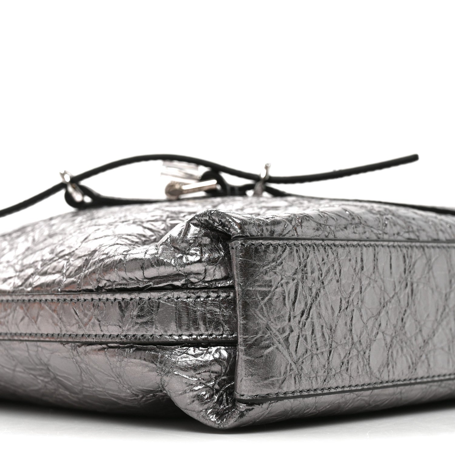 Givenchy Metallic Calfskin Medium Voyou Bag Silver 9 of 10