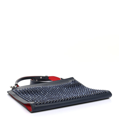 Christian Louboutin Calfskin Studded Skypouch Crossbody Clutch Marine 4 of 7