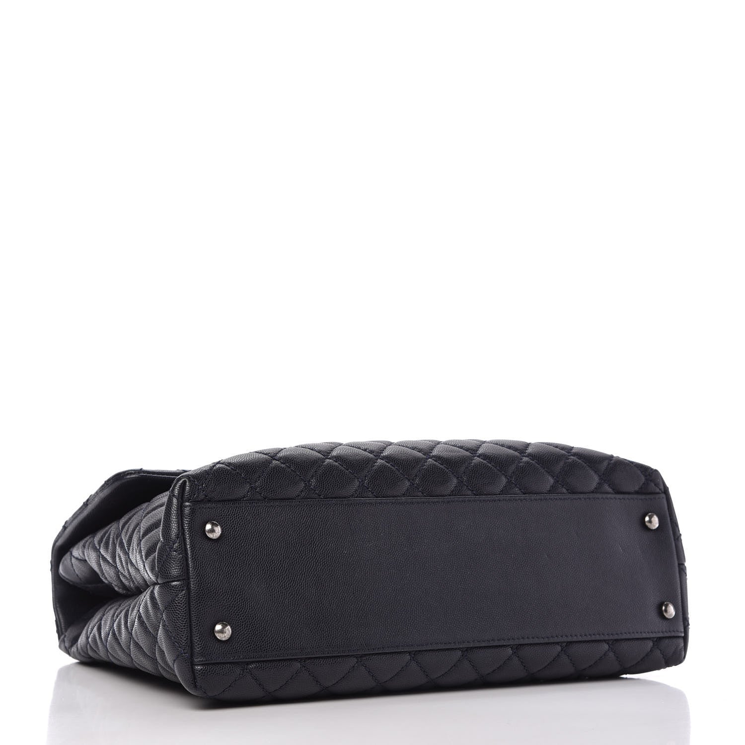 Chanel Caviar Lizard Quilted Large Coco Handle Flap Blue 4 of 12