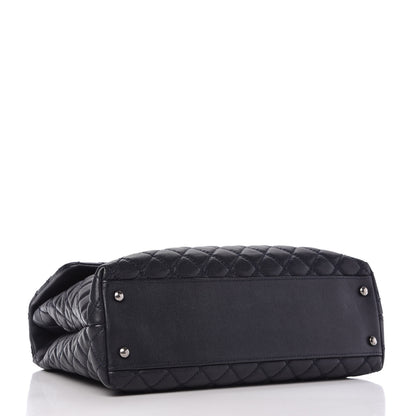 Chanel Caviar Lizard Quilted Large Coco Handle Flap Blue 4 of 12
