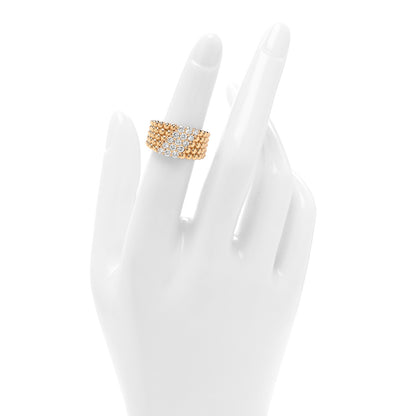 Van Cleef & Arpels 18K Yellow Gold Diamond Perlee 5 Rows Ring 49 5 2 of 4