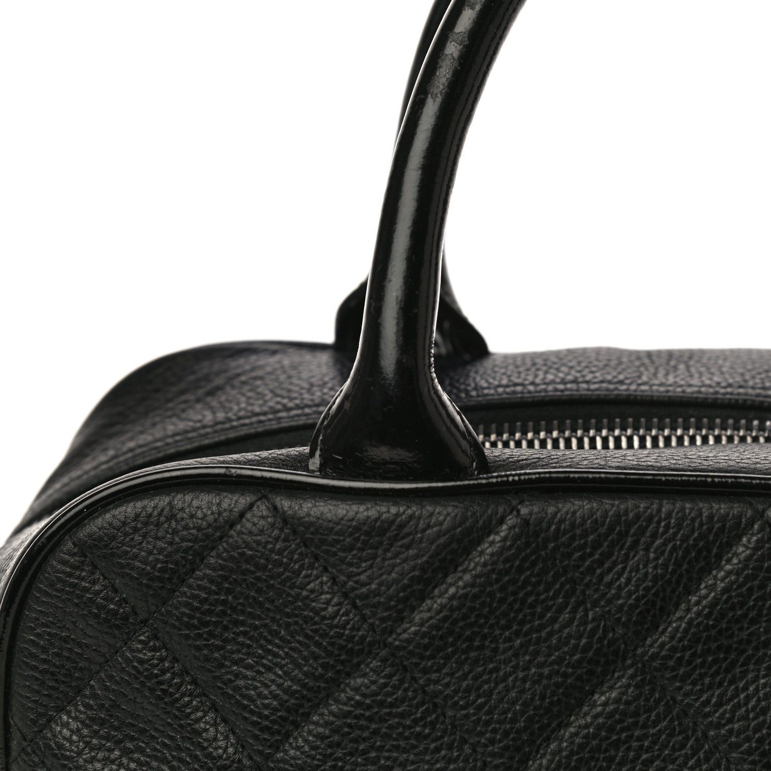 Chanel Caviar Patent Quilted Bowler Black 14 of 23