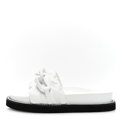 Louis Vuitton Calfskin Embossed Monogram Sunset Flat Comfort Mule 37 White 1 of 7
