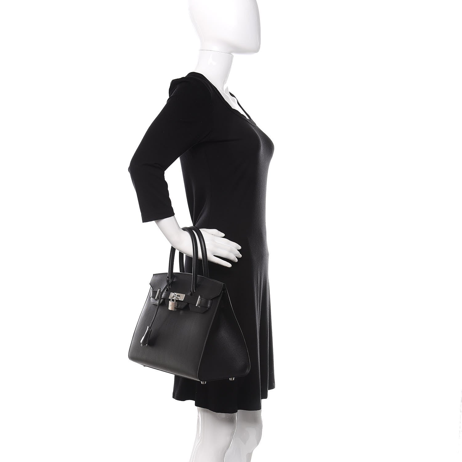 Hermes Madame Calfskin Birkin Sellier 30 Black 2 of 11