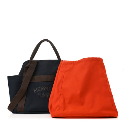 Hermes Canvas The Grooming Bag Bleu Navy Feu 2 of 13