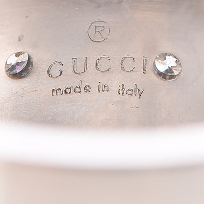Gucci 18K White Gold Diamond 9mm Icon Band Ring 50 5.5 4 of 9