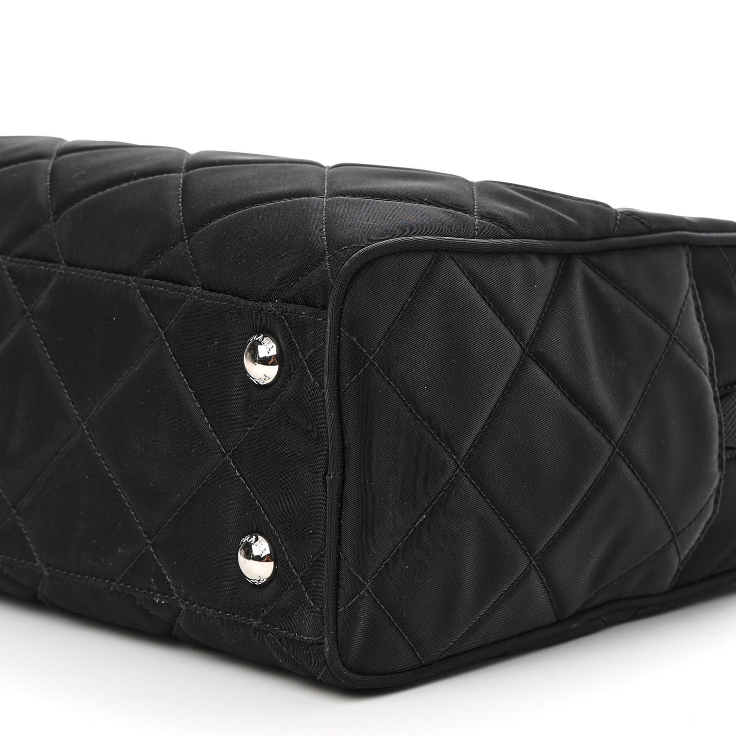 Nylon Tessuto Impuntu Quilted Shoulder Bag Black