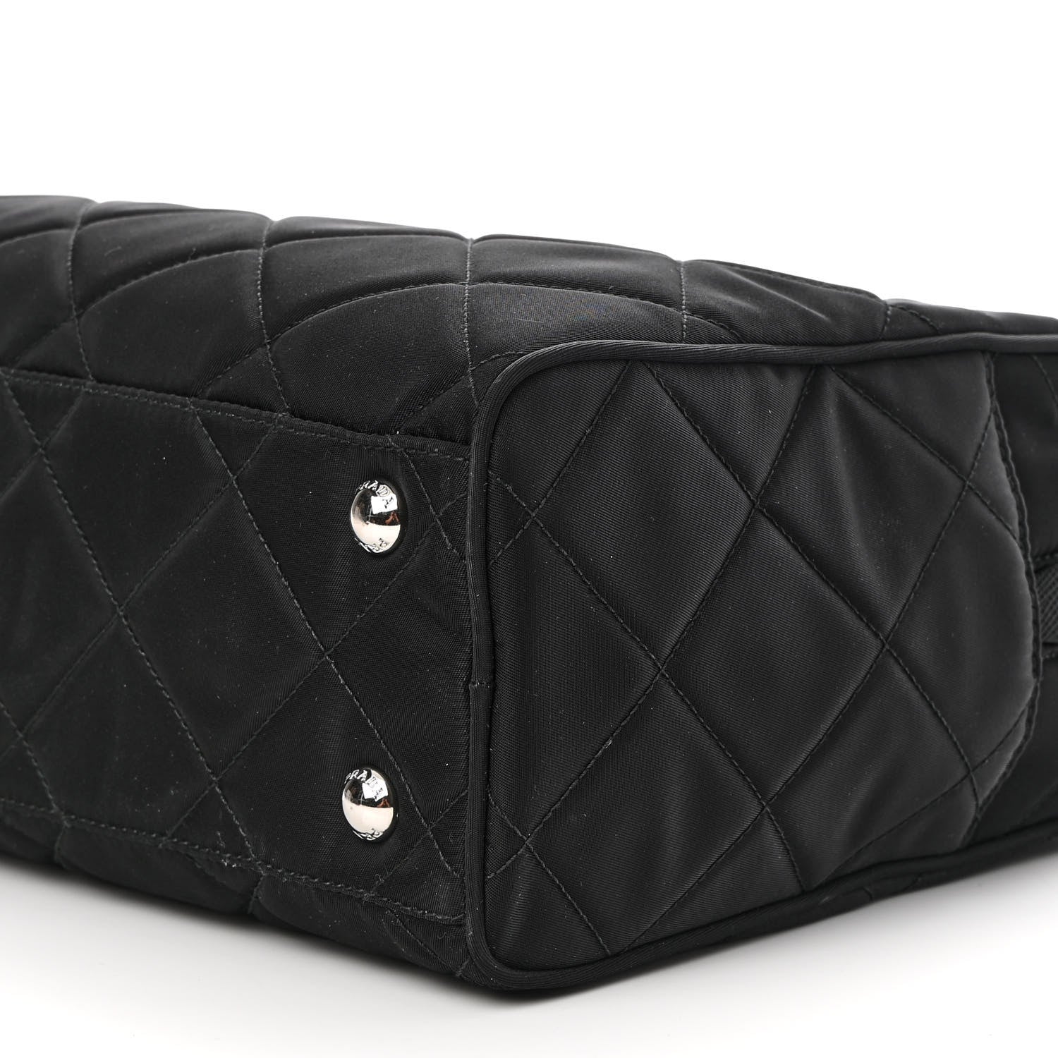 Prada Nylon Tessuto Impuntu Quilted Shoulder Bag Black 9 of 9