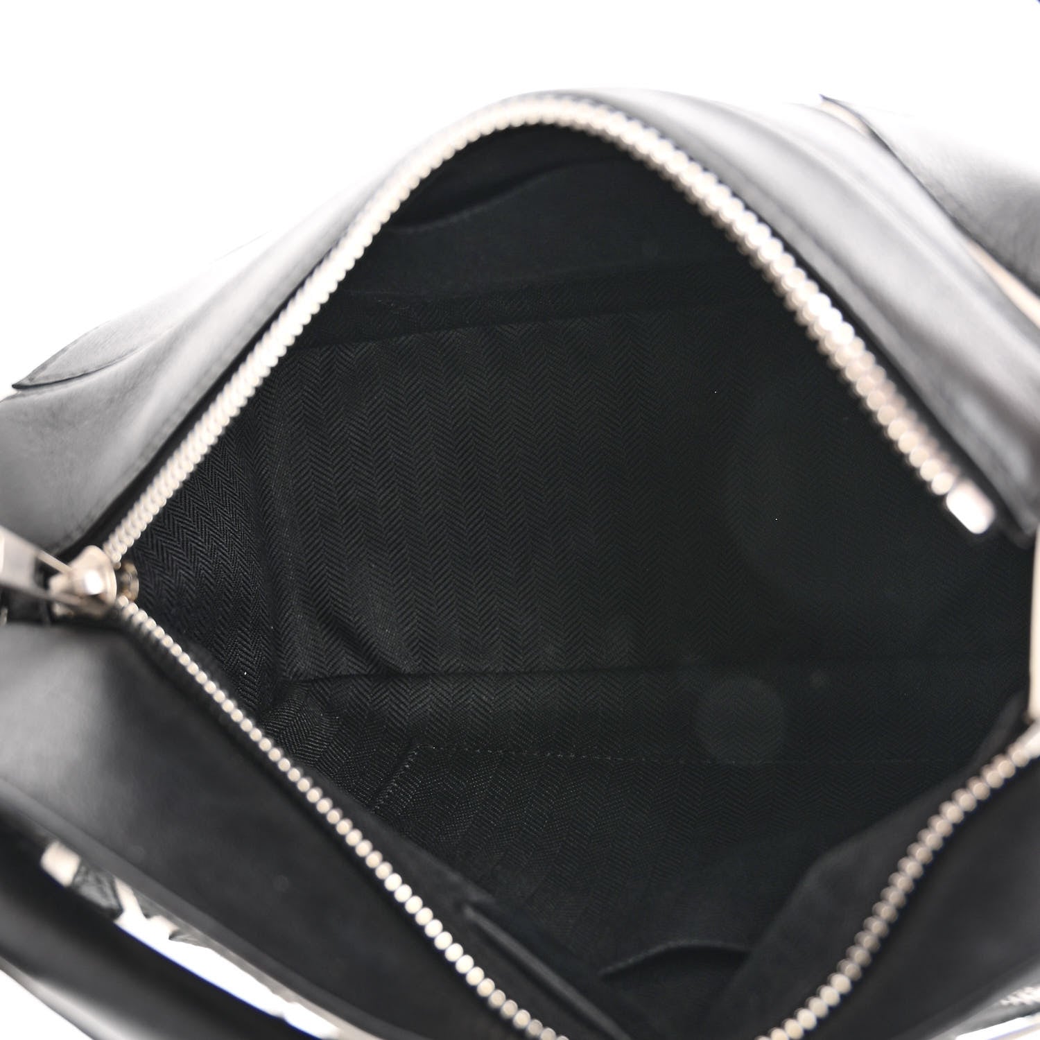 Loewe Calfskin Small Roses Puzzle Bag Black White 5 of 9