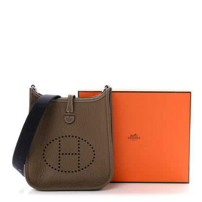 Hermes Taurillon Clemence Evelyne TPM Etoupe Bleu Indigo 11 of 11