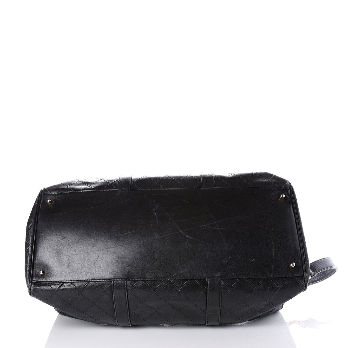 Calfskin Stitched Duffel Bag Black