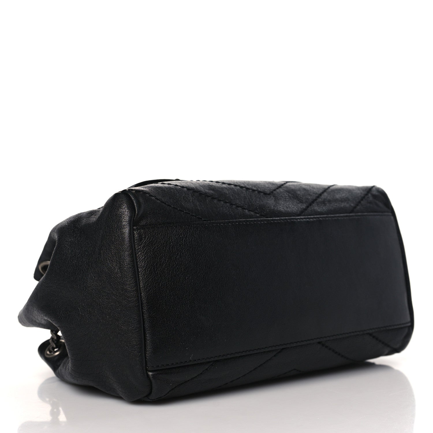 Saint Laurent Vintage Lambskin Chevron Monogram Small Nolita Black 4 of 9
