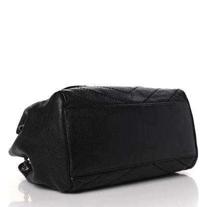 Saint Laurent Vintage Lambskin Chevron Monogram Small Nolita Black 4 of 9