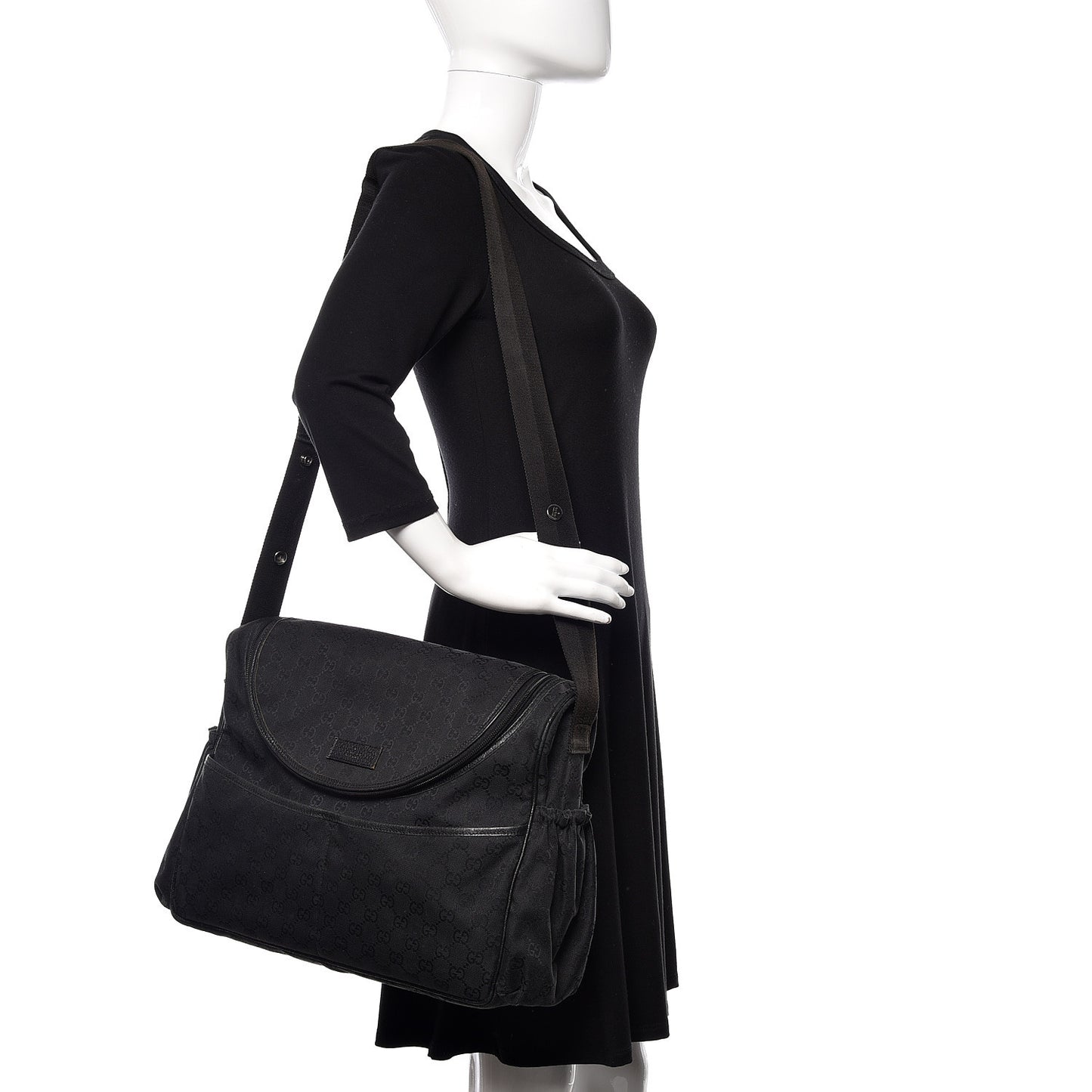 Monogram Large Diaper Bag Black