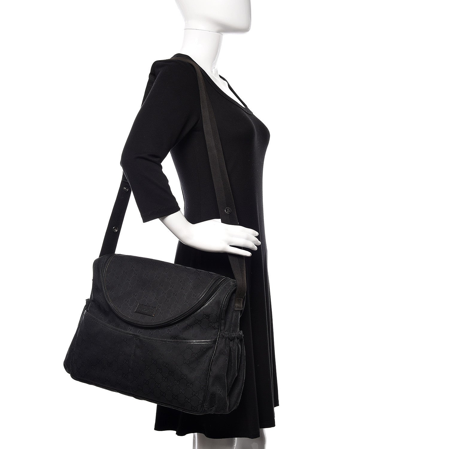 Gucci Monogram Large Diaper Bag Black 2 of 11