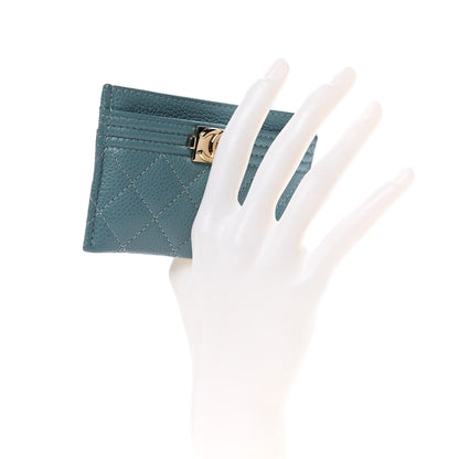 Chanel Caviar Quilted Boy Card Holder Light Blue 2 of 8
