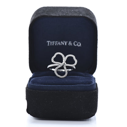Tiffany Platinum Diamond Open Paper Flowers Ring 52 6 6 of 6