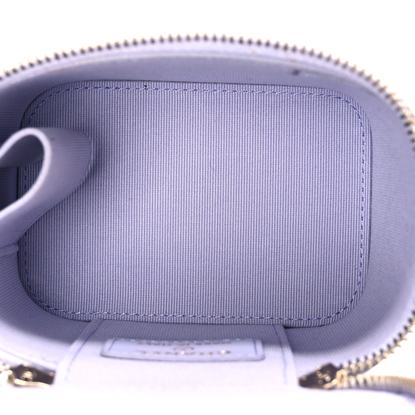 Lambskin Quilted Top Handle Mini Vanity Case With Chain Lilac