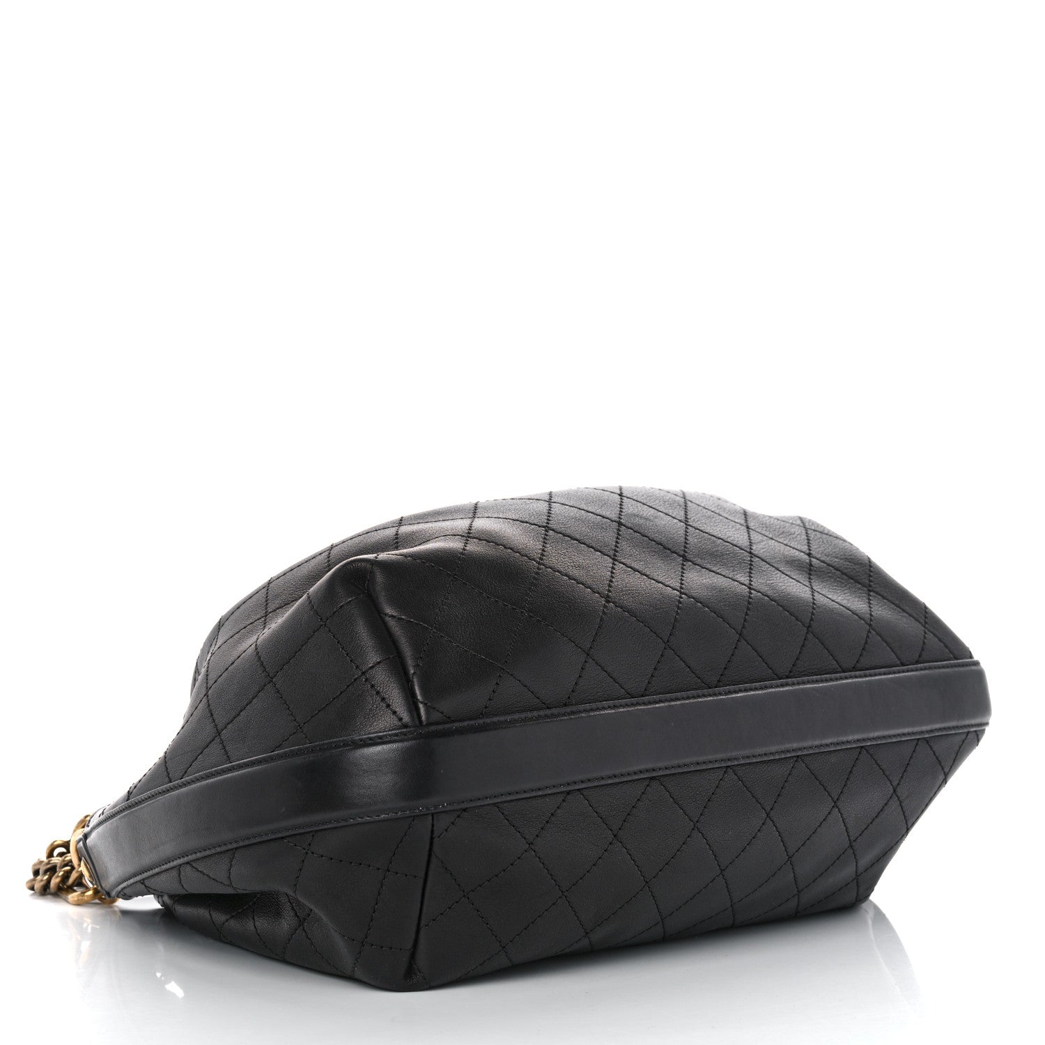 Chanel Calfskin Stitched Small Paris Rome Drawstring CC Bag Black 4 of 11