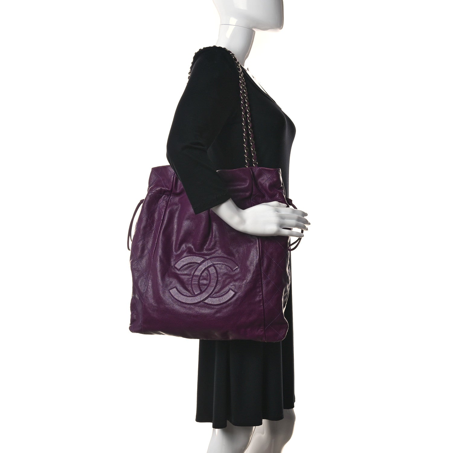 Chanel Caviar 31 Drawstring Tote Purple 2 of 10