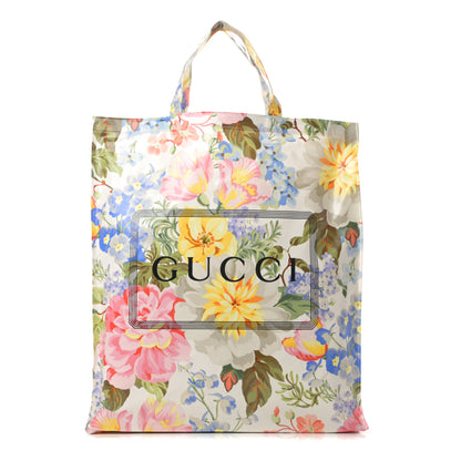 Gucci Patent Canvas Frame Logo Floral Print Vertical Tote Multicolor 1 of 10