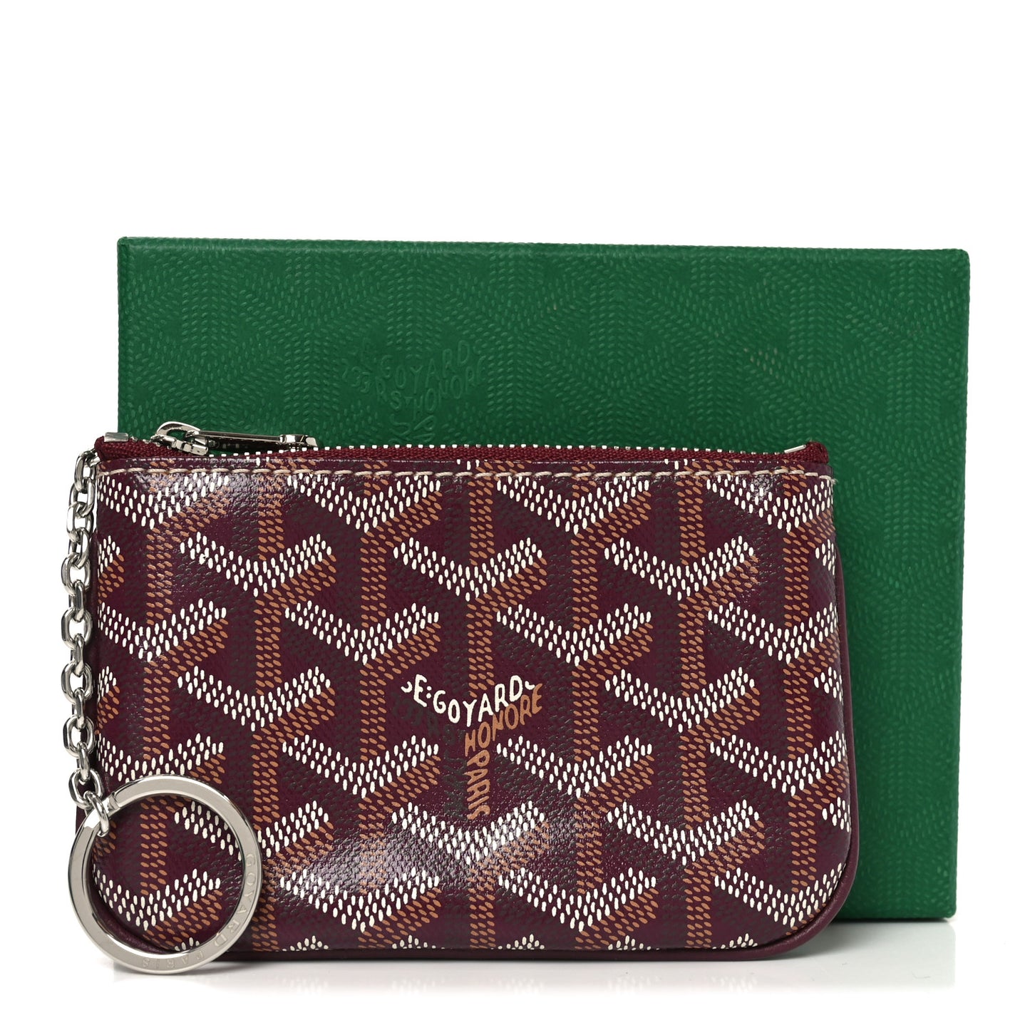 Goyardine Nano Senat Key Pouch Burgundy