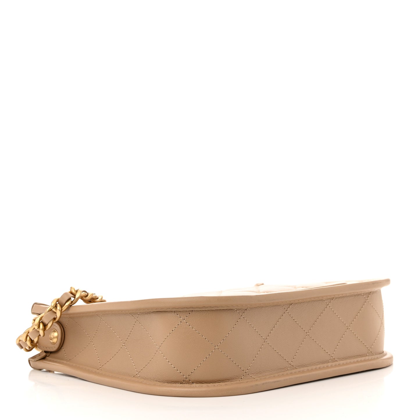 Calfskin Quilted CC Hobo Handbag Beige