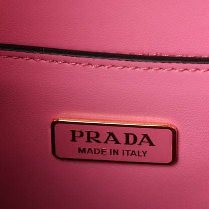 Prada Box Calfskin Triangle Embleme Flap Shoulder Bag Begonia 6 of 10
