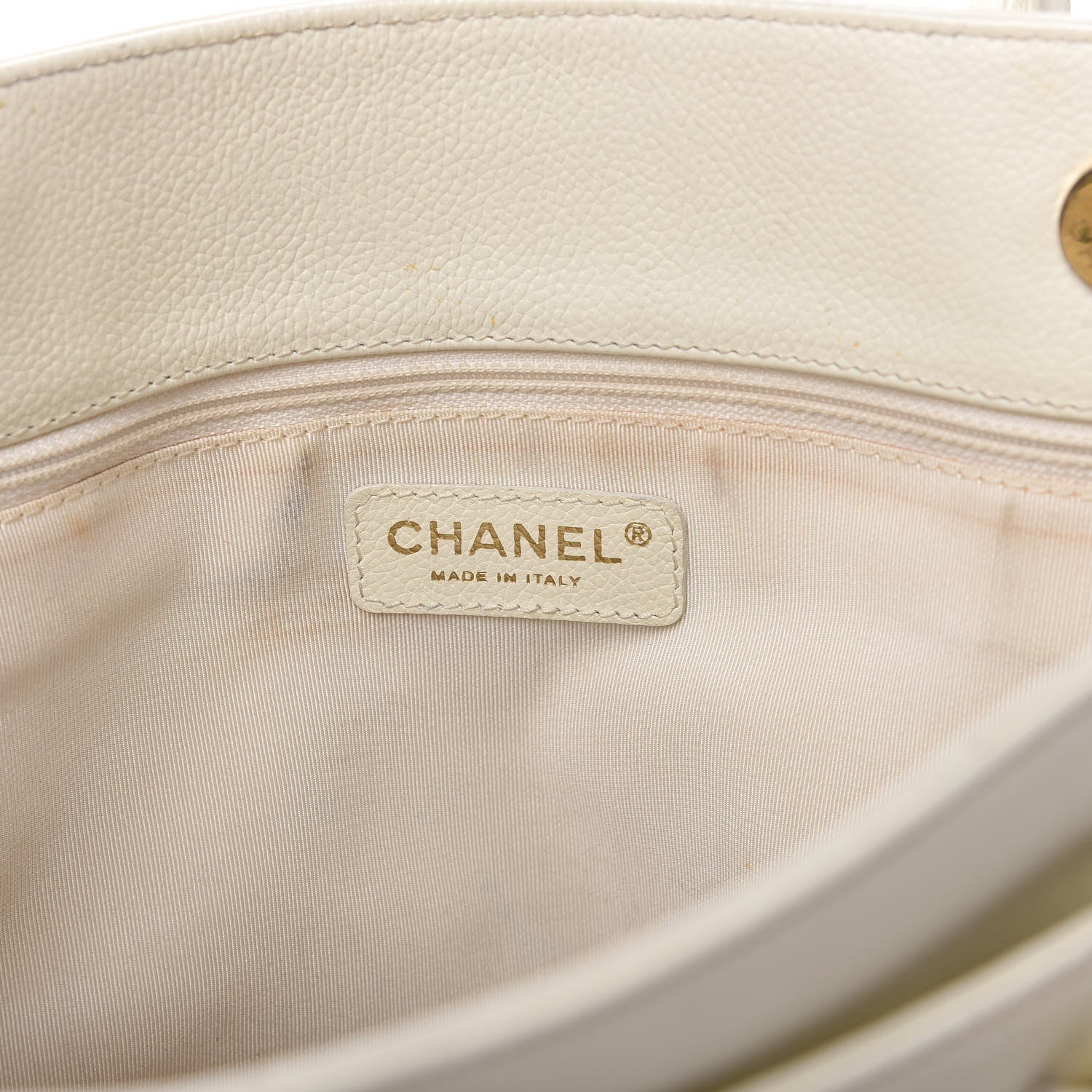 Chanel Caviar Cerf Executive Shopper Tote White 9 of 20