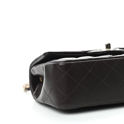 Chanel Lambskin Quilted Mini Rectangular Flap Dark Brown 8 of 11