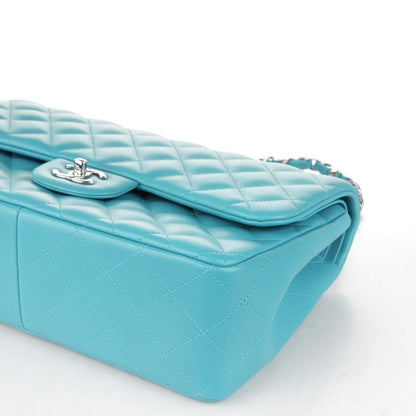 Chanel Lambskin Quilted Jumbo Double Flap Turquoise 8 of 9