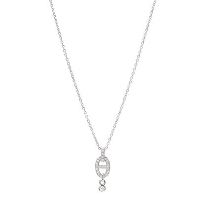 Hermes 18K White Gold Diamond PM Chaine d'Ancre Enchainee Necklace 1 of 6