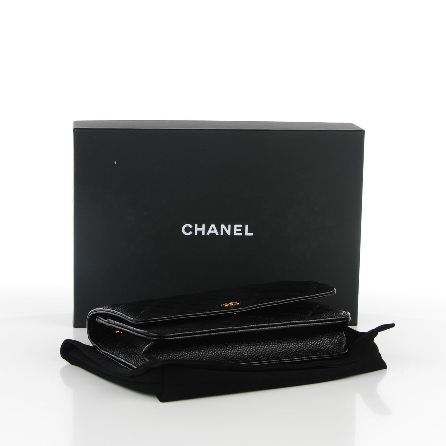 Caviar Quilted Wallet On Chain WOC Black
