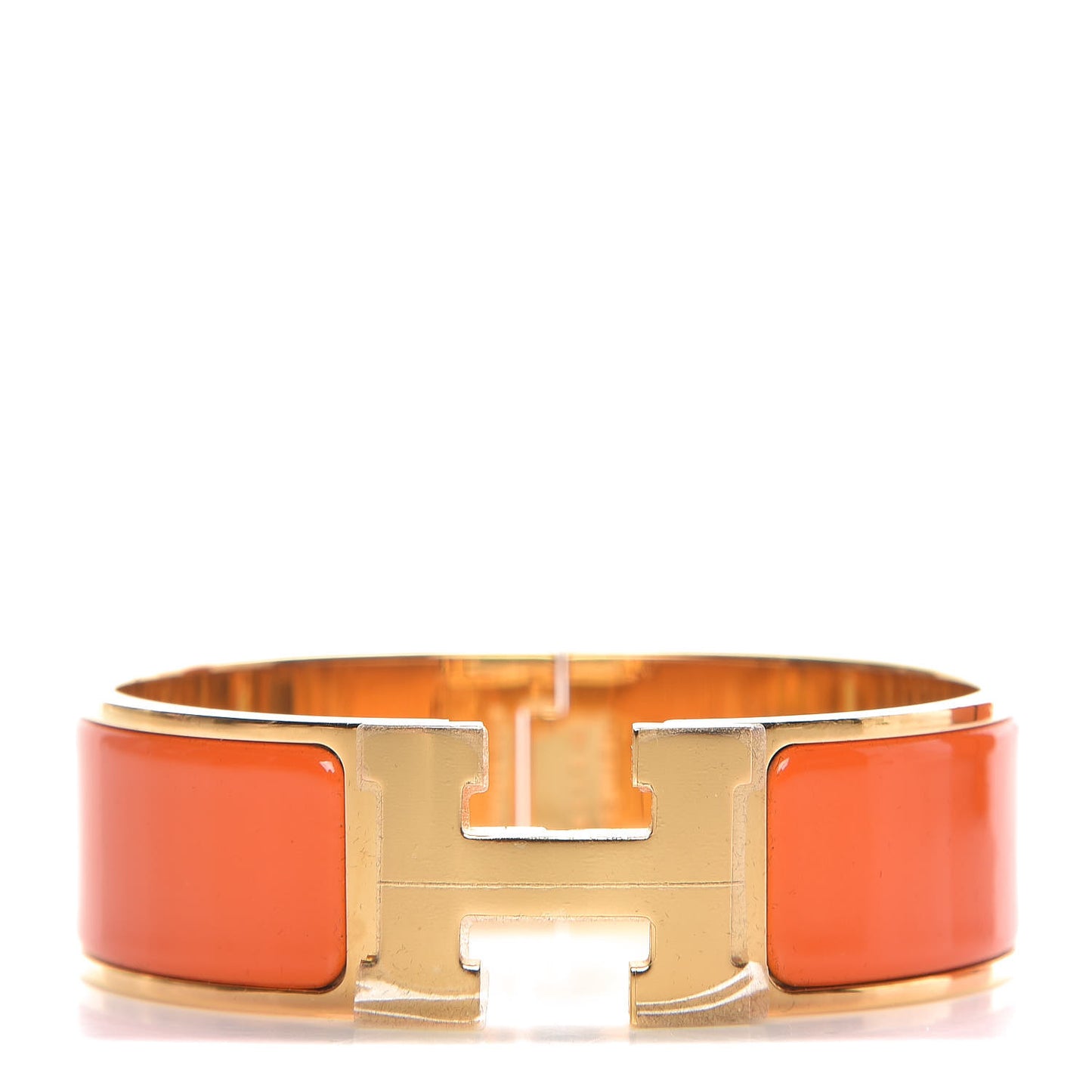Enamel Wide Clic Clac H Bracelet GM Orange